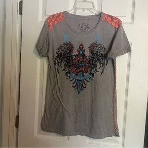 Affliction SINFUL WINGS YARN TUCK SIDES Size large